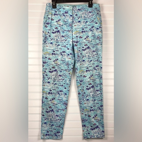 Talbots 12 The Weekend Chino Pants Blue Aqua Flat Front  Vacation Tropical - Picture 1 of 8